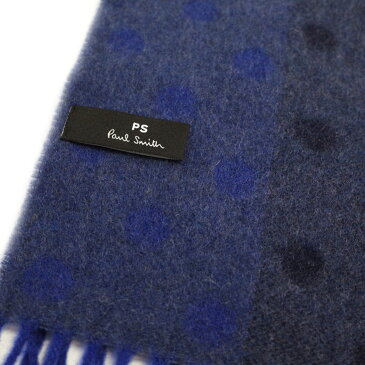 ポールスミス Paul Smith マフラー カシミヤ M2A 525F ES09 47 カシミア メンズ レディースマフラー ストール ドット ネイビーブルー系