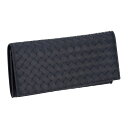ボッテガヴェネタ BOTTEGA VENETA 財布 長財布 小銭入れなし イントレチャート 120697 V47W1 8836 メンズ ネイビー 本革 レザー