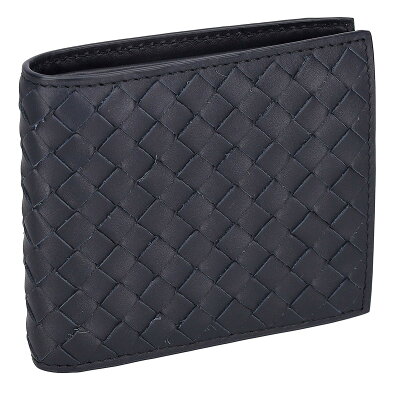 ボッテガヴェネタ BOTTEGA VENETA 財布 二つ折り財布 折りたたみ財布 小銭入れ付き 193642 V47W1 8838 イントレチャート メンズ スペースネイビー 本革 レザー