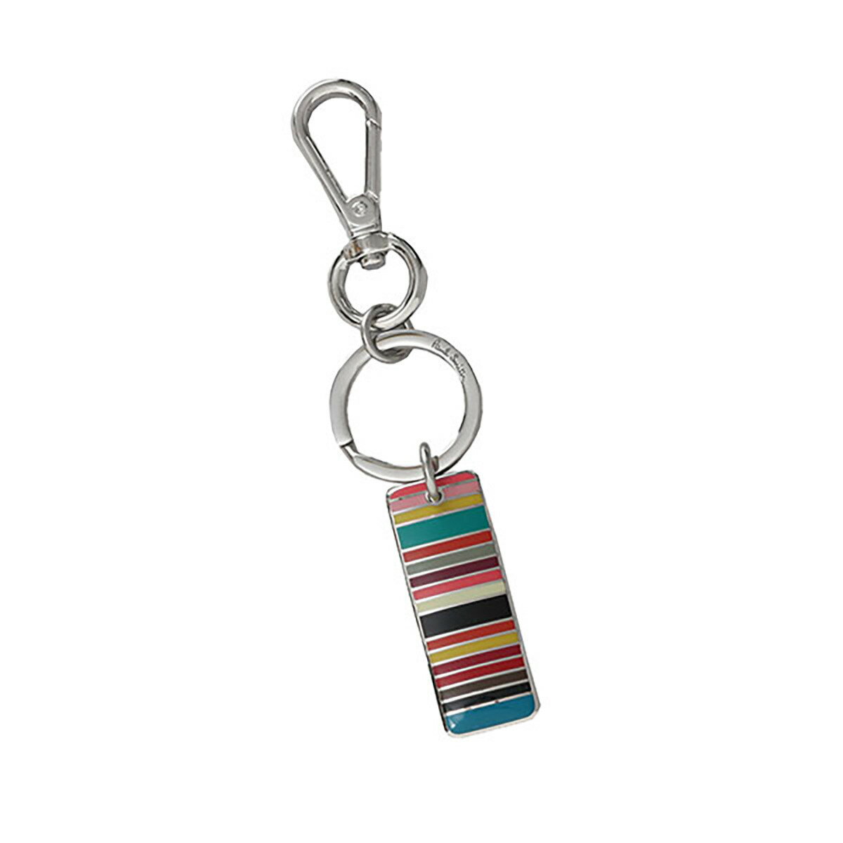 ポールスミス ポールスミス Paul Smith キーリング キーホルダー チャーム M1AKEYR MSTAG 92 MEN KEYRING SIGNATURE STRIPE MULTI COLOURED シルバー+マルチカラー