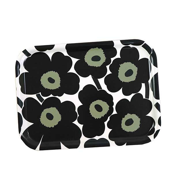 マリメッコ marimekko トレー お盆 プレート 067766 030 MINI UNIKKO TRAY ミニウニッコ トレイ WHITE/BLACK ウニッコ柄ブラック系マルチ