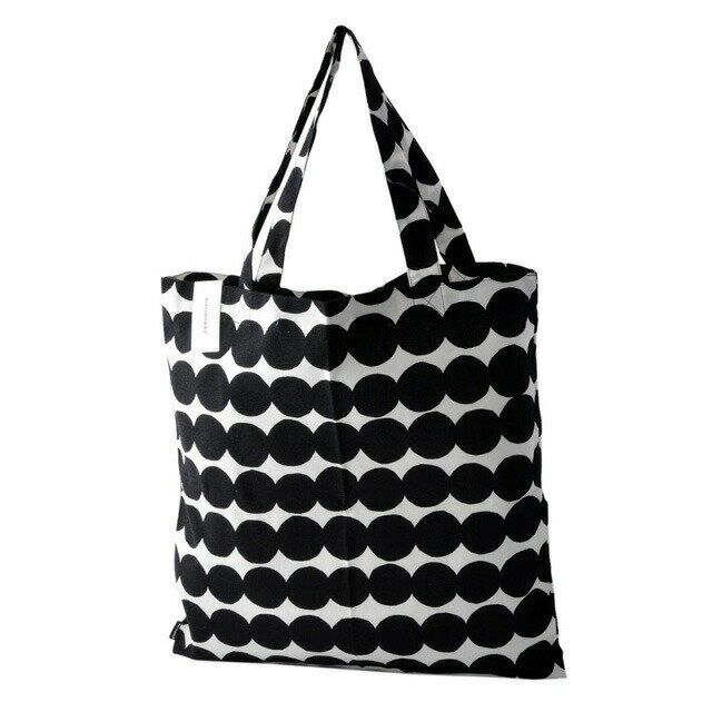 マリメッコ marimekko トートバッグ エコバッグ ブックバッグ RASYMATTO BAG ラシィマット ドット柄ブラック＋ホワイト 068955 190