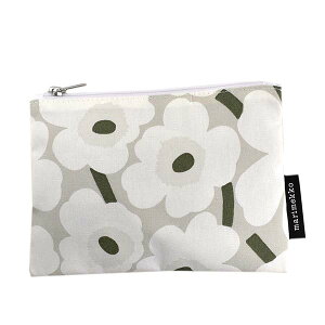 マリメッコ marimekko ポーチ 化粧ポーチ マルチケース 070252 816 KAIKA MINI UNIKKO POUCH ウニッコ柄ホワイト+ベージュ