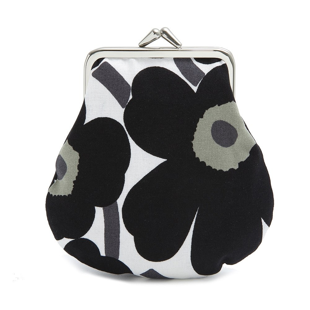 マリメッコ marimekko がま口 コインケース 小銭入れ ポーチ マルチケース PIENI KUKKARO ピエニクッカロ 020310 030 MINI UNIKKO ウニッコ ブラック系