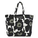 マリメッコ marimekko バッグ トートバッグ 肩掛けバッグ 048295 030 PERUSKASSI ペルスカッシ PIENI UNIKKO ウニッコ WHITE/BLACK/OLIVE ブラック系