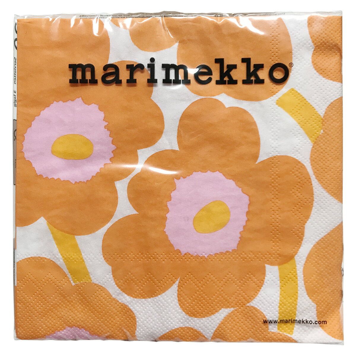 【楽天スーパーSALE対象商品】マリメッコ marimekko ペーパーナプキン 紙ナプキン ランチサイズ 20枚 552617 UNIKKO ウニッコ orange オレンジ