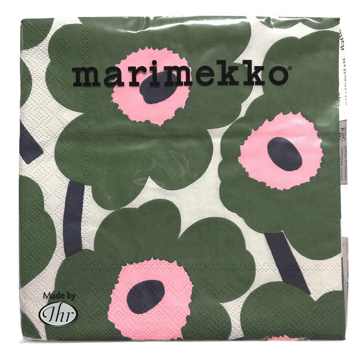 【楽天スーパーSALE対象商品】マリメッコ marimekko ペーパーナプキン 紙ナプキン ランチサイズ 20枚 552622 UNIKKO ウニッコ dard green グリーン