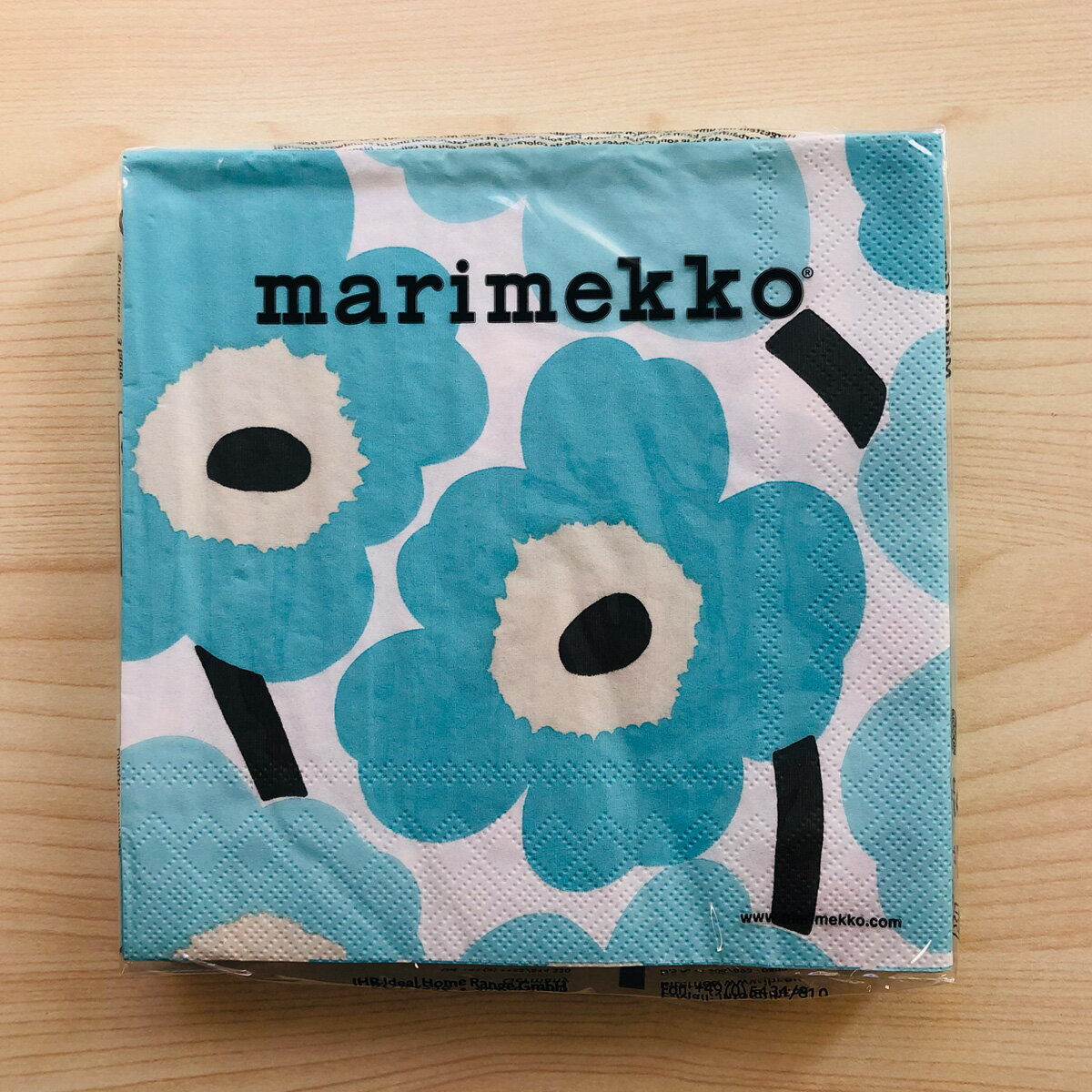 マリメッコ marimekko ペーパーナプキン 紙ナプキン ランチサイズ 20枚 552642 UNIKKO ウニッコ turquoise ライトブルー