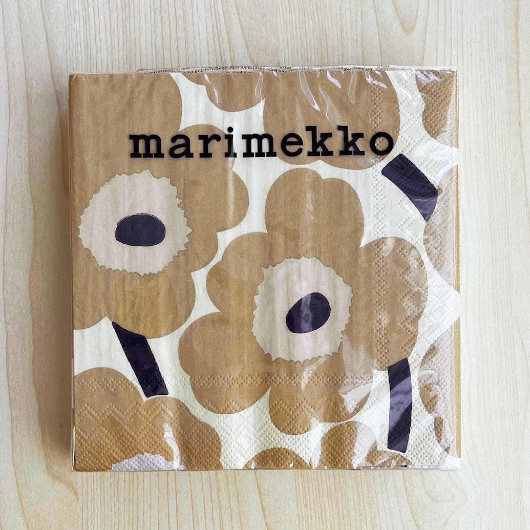 マリメッコ marimekko ペーパーナプキン 紙ナプキン ランチサイズ 20枚 552665 UNIKKO ウニッコ cream linen クリーム+ベージュ系 北欧