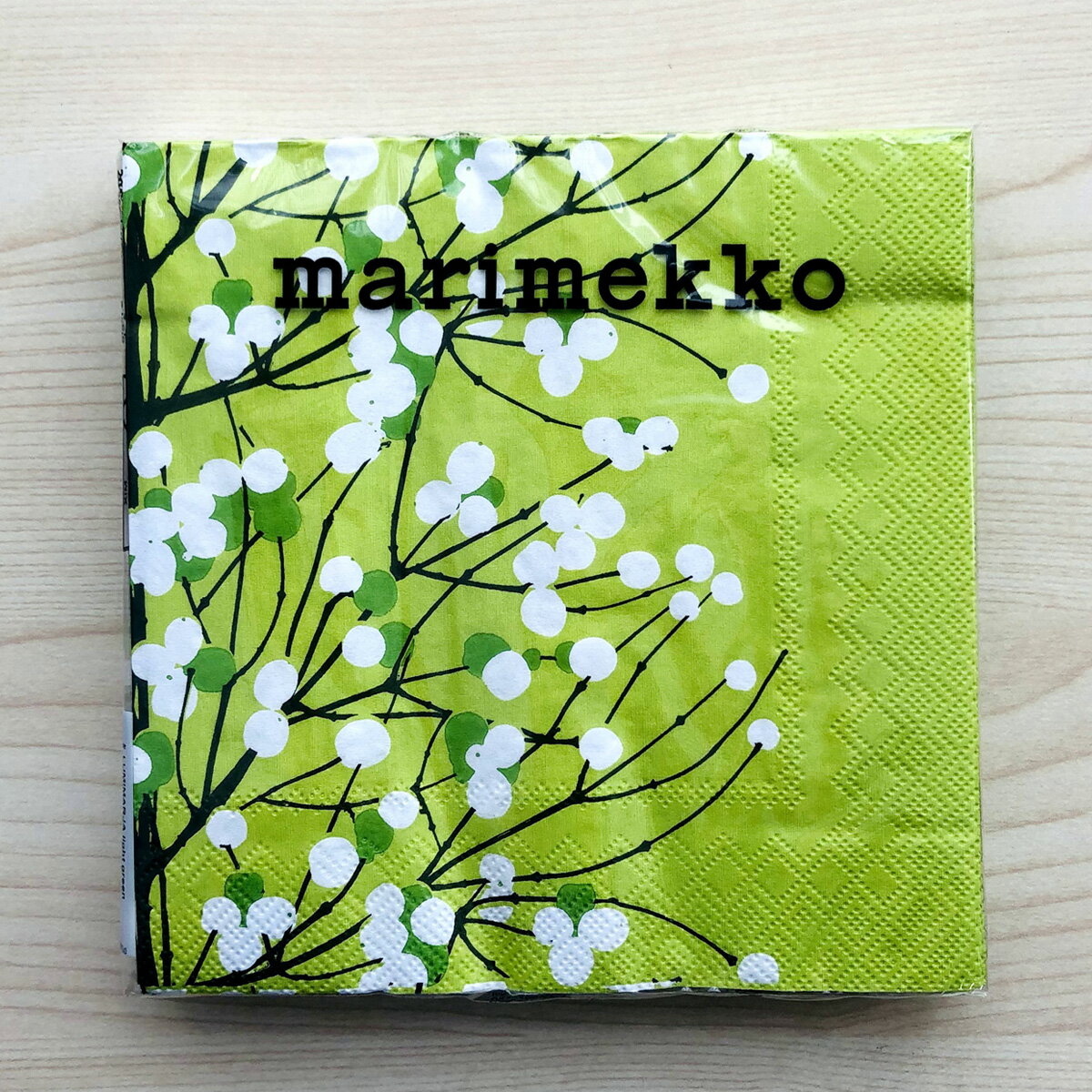 マリメッコ marimekko ペーパーナプキン 紙ナプキン ランチサイズ 20枚 552929 LUMIMARJA ルミマルヤ light green ライトグリーン