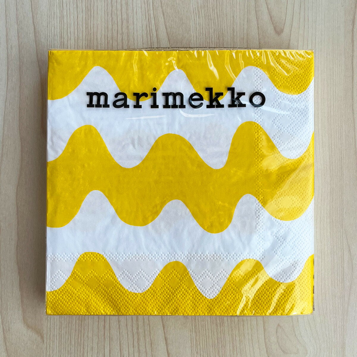 マリメッコ marimekko ペーパーナプキン 紙ナプキン ランチサイズ 20枚 554579 LOKKI ロッキ light yellow ホワイト+イエロー系 北欧