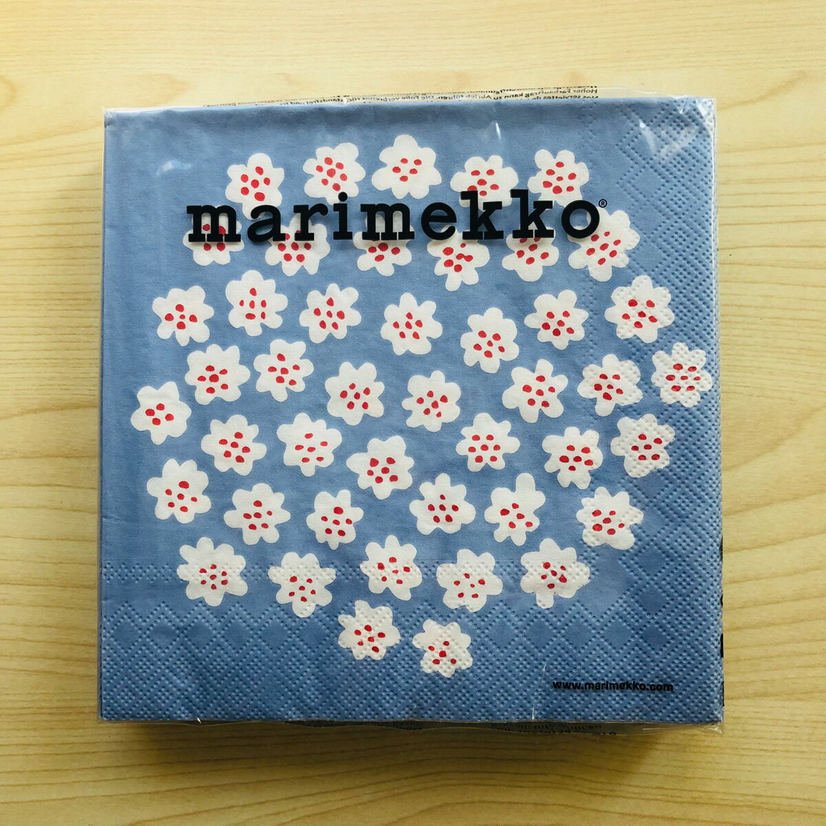マリメッコ marimekko ペーパーナプキン 紙ナプキン ランチサイズ 20枚 575749 PUKETTI プケッティ light blue 花柄 ライトブルー