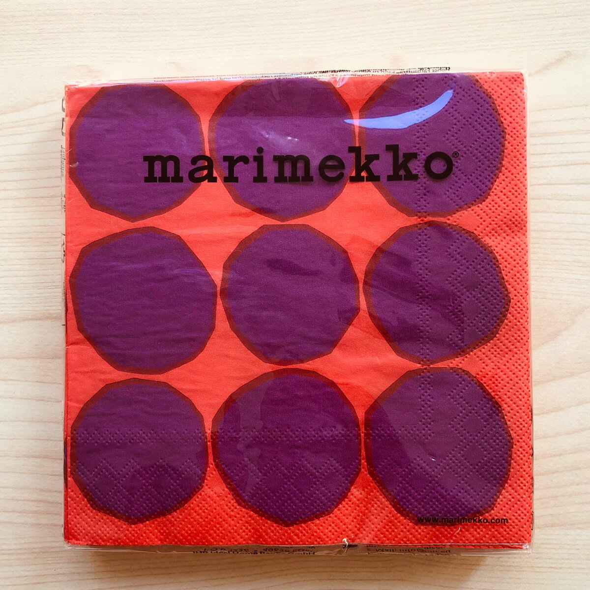 マリメッコ marimekko ペーパーナプキン 紙ナプキン ランチサイズ 20枚 606410 KIVET キヴェット red ドット レッド+パープル