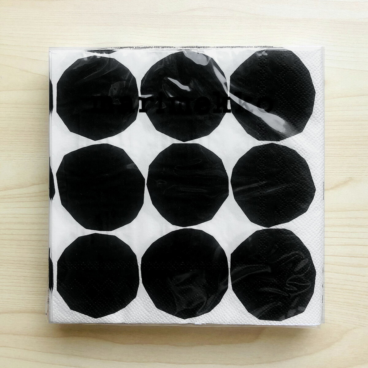 マリメッコ marimekko ペーパーナプキン 紙ナプキン ランチサイズ 20枚 606479 KIVET キヴェット black white ホワイト+ブラック