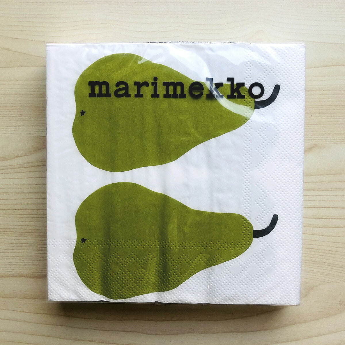 マリメッコ marimekko ペーパーナプキン 紙ナプキン ランチサイズ 20枚 771120 PAARYNA パーリナ green ホワイト+イエローグリーン