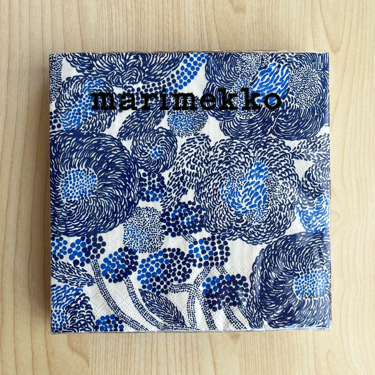 マリメッコ marimekko ペーパーナプキン 紙ナプキン ランチサイズ 20枚 771264 MYNSTERI ミンステリ cream blue ホワイト+ブルー系 北欧