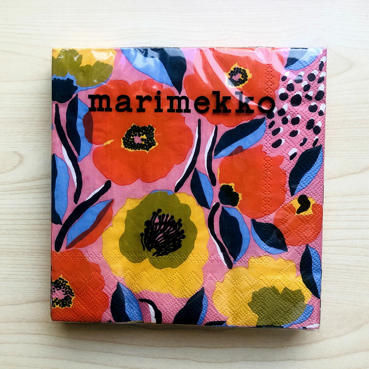 マリメッコ marimekko ペーパーナプキン 紙ナプキン ランチサイズ 20枚 791450 ROSARIUM ロサリウム rose ピンク+マルチカラー