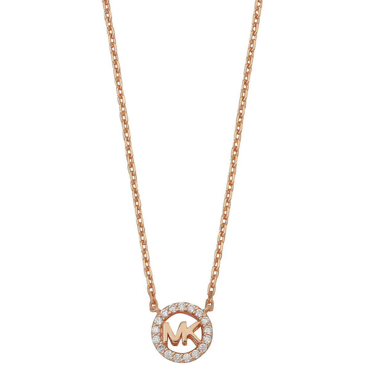 マイケルコース Michael Kors ネックレス ペンダント アクセサリー MKC1726CZ791 anmk00266l MKロゴ PAVE LOGO CHARM NECKLACE ローズゴールド+クリア