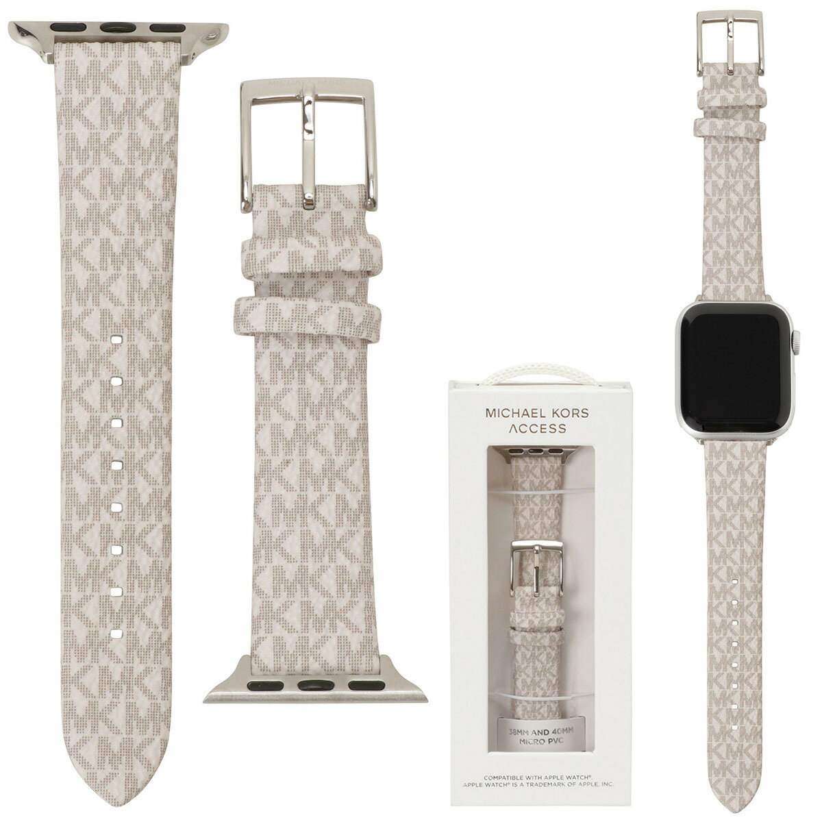 マイケルコース Michael Kors Apple watch strap アップルウォッチ用ストラップ 替えベルト バンド 38mm/40mm/41mm ケース対応 MKS8001 wwmk00379l ベルトのみ バニラ