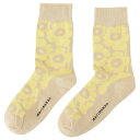 マリメッコ marimekko 靴下 くつ下 ソックス レディース 091729 281 fxmm00490l ショート丈 Kirmailla Unikko Tone Socks ベージュ+イエロー系