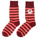 マリメッコ marimekko 靴下 くつ下 ソックス レディース 091731 381 fxmm00492l ショート丈 Kasvaa Tasaraita Unikko Socks ダークレッド+ピンク系