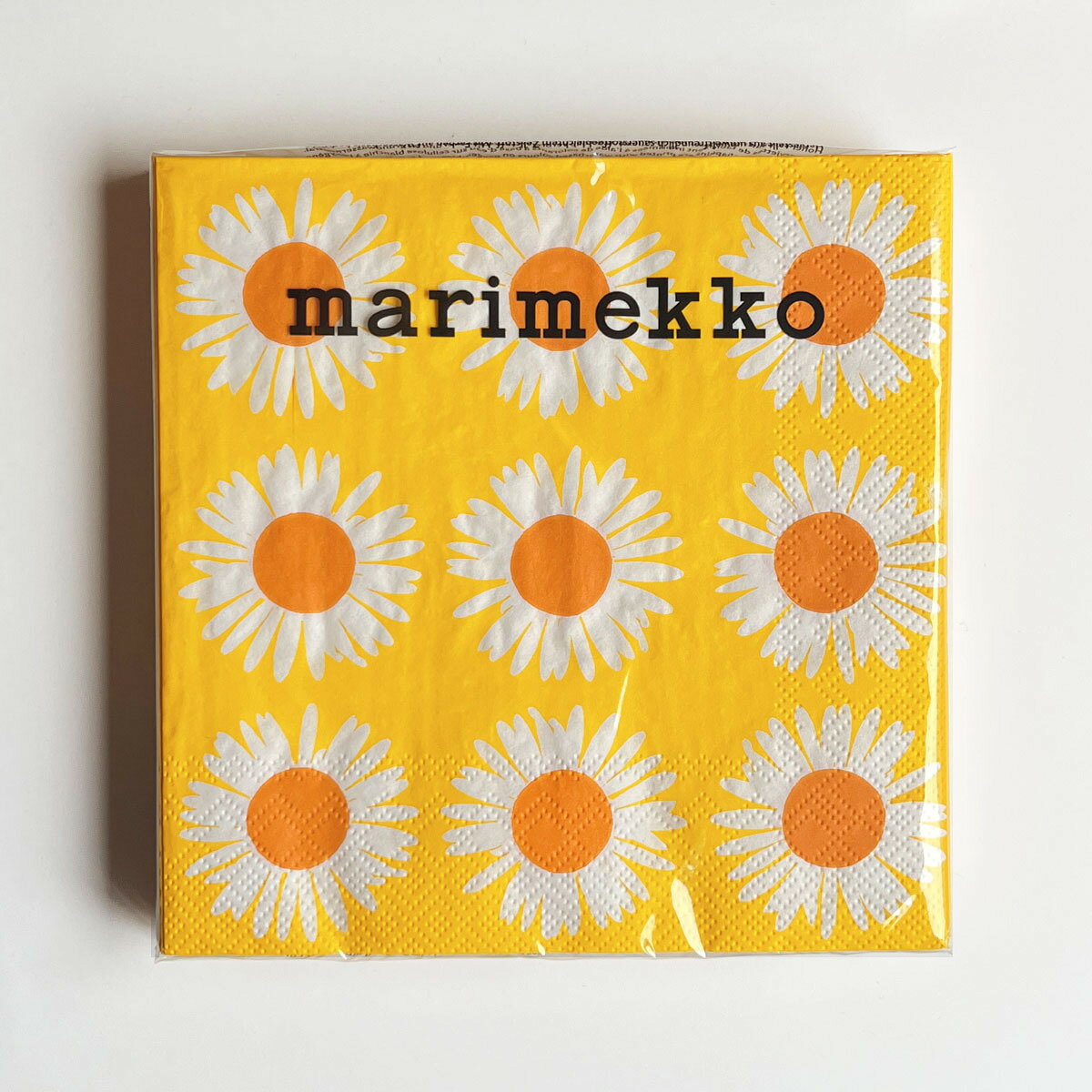 マリメッコ marimekko ペーパーナプキン 紙ナプキン ランチサイズ ihr 20枚 982317 AURINGONKUKKA アウリンゴンクッカ orange yellow イエロー系 北欧