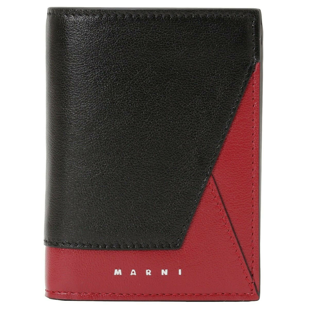 マルニ 財布 メンズ マルニ MARNI 二つ折り財布 PFMI0051U0 P2644 Z590N カラーブロック 小銭入れ付き ミニ財布 メンズ ブラック+レッド