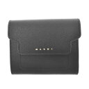 マルニ MARNI 三つ折り財布 PFMO0052U2 LV520 Z360N WALLET FLAP SQUARED 小銭入れ付き ミニ財布 メンズ レディース ブラック