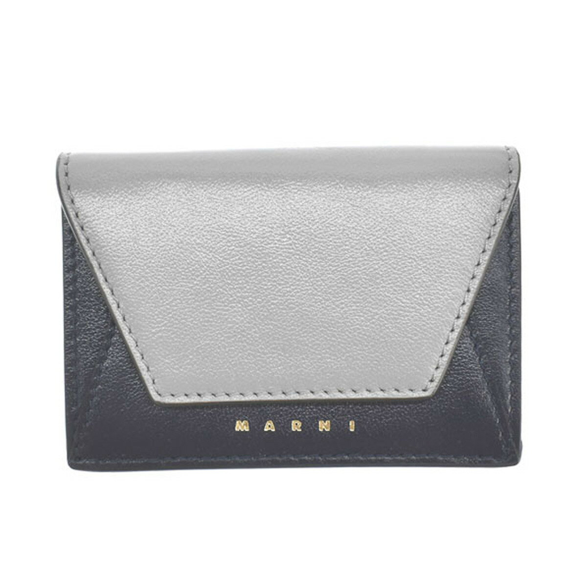 マルニ 財布 メンズ マルニ MARNI 三つ折り財布 PFMO0056U1 P2644 ZO221 TRIFOLD WALLET 小銭入れ付き ミニ財布 メンズ レディース グレー+ネイビーブルー系