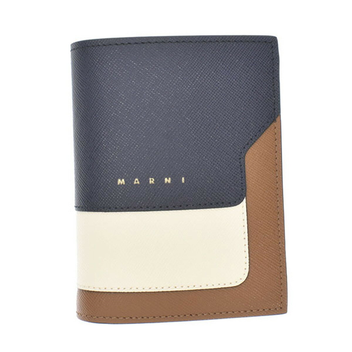 マルニ MARNI 二つ折り財布 PFMOQ14U13 LV520 Z564N BILLFOLD WALLET COINPURSE 小銭入れ付き 2つ折り 財布 レディース ネイビー系+オフホワイト系+ベージュ系