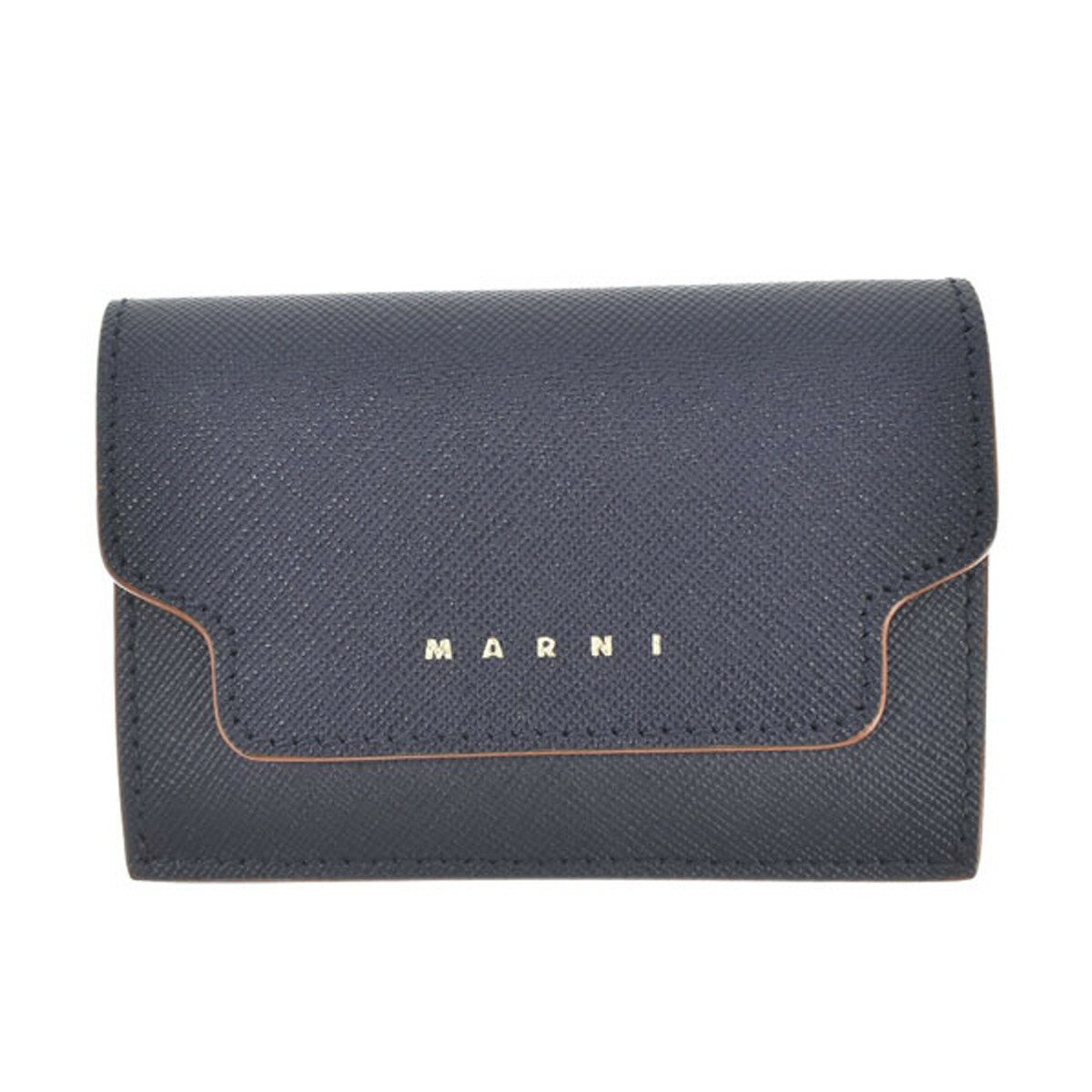 マルニ MARNI 三つ折り財布 PFMOW02U07 LV520 Z571M TRIFOLD WALLET 小銭入れ付き ミニ財布 レディース ダークブルー系