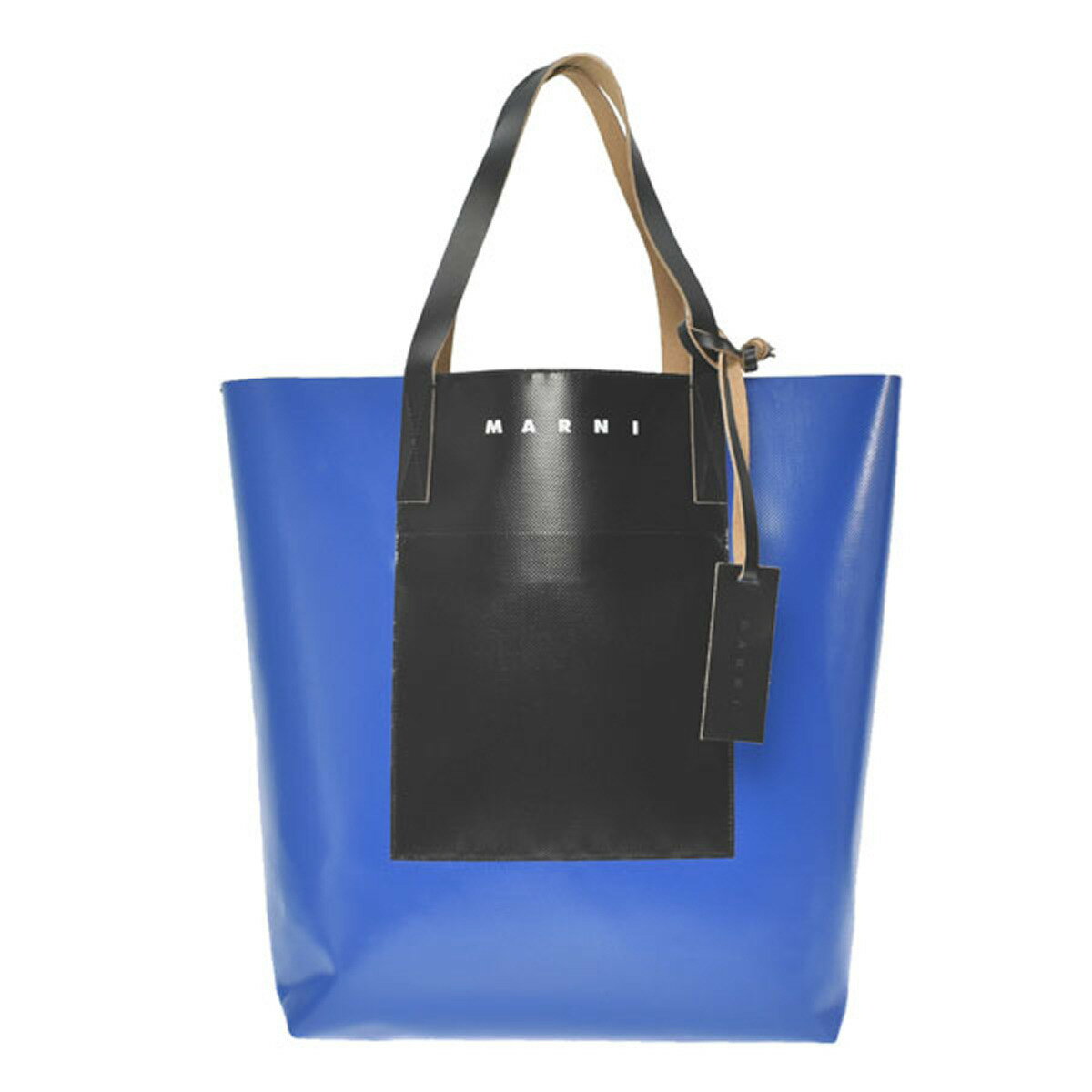 マルニ かわいいトートバッグ レディース マルニ MARNI トートバッグ SHMQ0044A0 P3572 ZO226 SHOPPING N/S W/POCKET ショッピングバッグ ショルダーバッグ メンズ レディース ブラック+ブルー