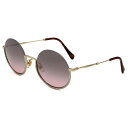 ミュウミュウ MIU MIU サングラス ノーズパッド UVカット アイウェア ラウンド 0MU69US ZVN146 52 レディース ゴールド系+パープルグ...