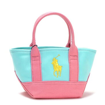 Polo by Ralph Lauren ポロ ラルフ ローレン 950039 ミニトート L.BL# SEASIDE MINI TOTE アクアブルー ピンク イエロー