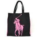 ラルフローレン Ralph Lauren バッグ トートバッグ ショルダーバッグ 9613 00940 0004 0000 PINK PONY TOTE ピンク ポニー トート ブラック+ピンク