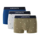 ラコステ LACOSTE ショート ボクサーパンツ お買い得 3枚セット 前閉じ 下着 5H3411 I8M メンズ カーキ+グレー+ブルー
