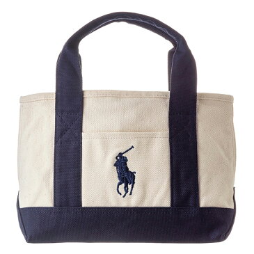 ラルフローレン Ralph Lauren ポロラルフローレン Polo Ralph Lauren バッグ 959032A SCHOOL TOTE SMALL II スクール トート スモール 2 ポニー ミニ トートバッグ S IVORY＋NAVY アイボリー＋ネイビー