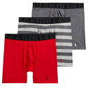 ポロ ラルフローレン POLO Ralph Lauren 肌着 ミドル ボクサーパンツ ストレッチ 3枚セット お買い得 パック 下着 Stretch Classic Fit NWBBP3 QC9 メンズ レッド+ストライプ+チャコール