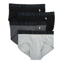 ラルフローレン Ralph Lauren 下着 パンツ ブリーフ 4枚セット お買い得 パック NWBFP4 Q7M メンズ グレー+ダークグレー+ブラック