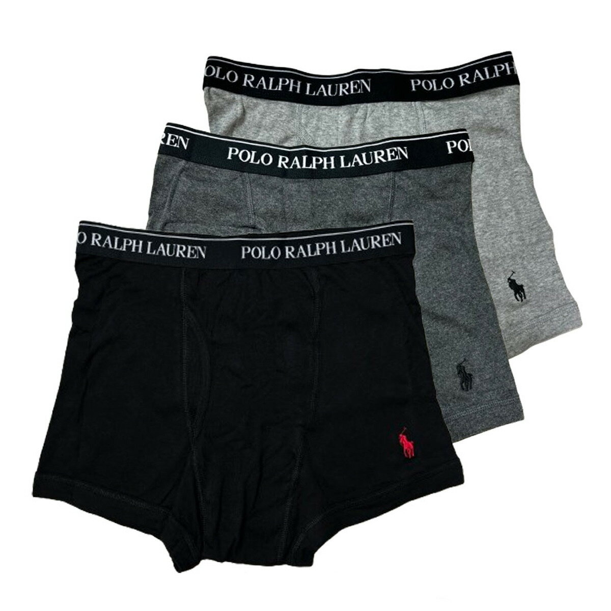 ポロ ラルフローレン POLO Ralph Lauren ボクサーパンツ ショート 3枚組 アソート セット クラシックフィット 前開き 下着 アンダーウェア NCTRP3 9OD メンズ ブラック+グレー