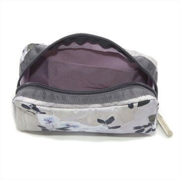 レスポートサック LeSportsac ポーチ コスメポーチ RECTANGULAR COSMETIC レクタンギュラー コスメティック LYRICAL FROST フラワー柄ライトグレー系 6511 E015