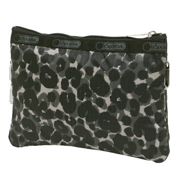 レスポートサック LeSportsac ポーチ 化粧ポーチ 7158 D873 3-ZIP COSMETIC 3ジップ コスメティック CHEETAH S チーター柄ブラック系マルチ