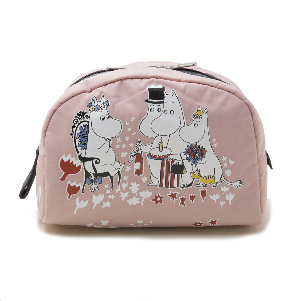 レスポートサック LeSportsac ポーチ 化粧ポーチ メイクポーチ 2663 G581 MED PASSAGE COSMETIC ミディアム パッセージ コスメティック BIRTHDAY SURPRISE ムーミン コラボレーション ピンク系マルチ