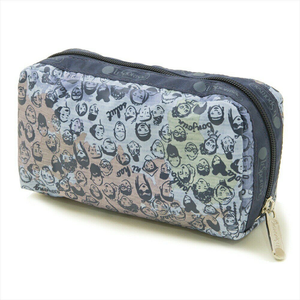 レスポートサック LeSportsac ポーチ コスメポーチ RECTANGULAR COSMETIC レクタンギュラー コスメティックGLOBAL GREETINGS ブルー系マルチ 6511 E202