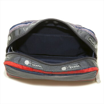 レスポートサック LeSportsac ポーチ RECTANGULAR COSMETIC 6511 E294 コスメポーチ レクタンギュラーコスメティック SADDLE STRIPE サドルストライプ ネイビー系 縞柄 化粧ポーチ 新品