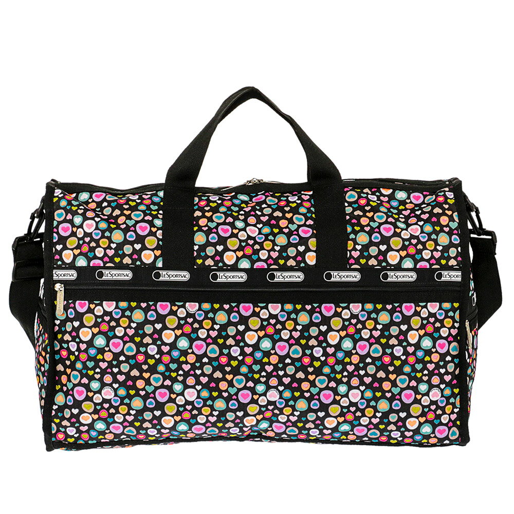 レスポートサック LeSportsac ボストンバッグ LARGE WEEKENDER 7185 D194 ラージウィークエンダー POP HEART ポップハート ブラック系マルチカラー ショルダーバッグ 新品