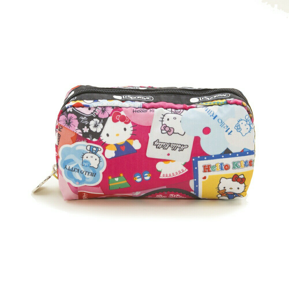 レスポートサック LeSportsac ポーチ 化粧ポーチ マルチポーチ 6511 G631 RECTANGULAR COSMETIC レキュタンギュラーコスメティック HELLO KITTY COLLECTOR ハローキティ コラボレーション ピンク系マルチ