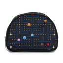 レスポートサック LeSportsac ポーチ コスメポーチ マルチケース 3827 G843 HALFMOON ZIP ハーフムーンジップ 1974 WARP MAZE ブラック系マルチ パックマン コラボレーション