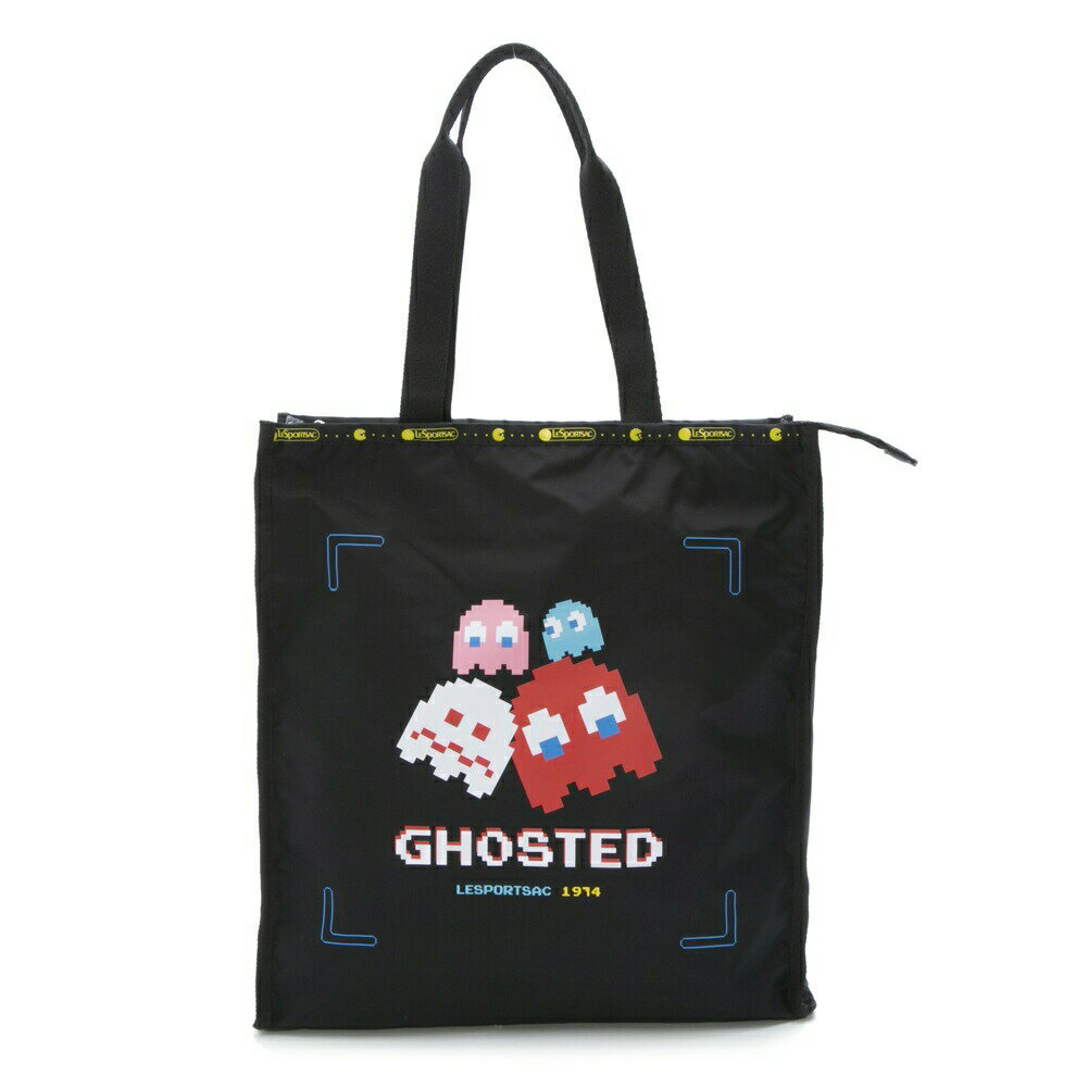 レスポートサック LeSportsac バッグ トートバッグ 肩掛けバッグ 3847 G853 LG BOOK TOTE ラージブックトート GHOSTED TOTE ブラック系 パックマン コラボレーション