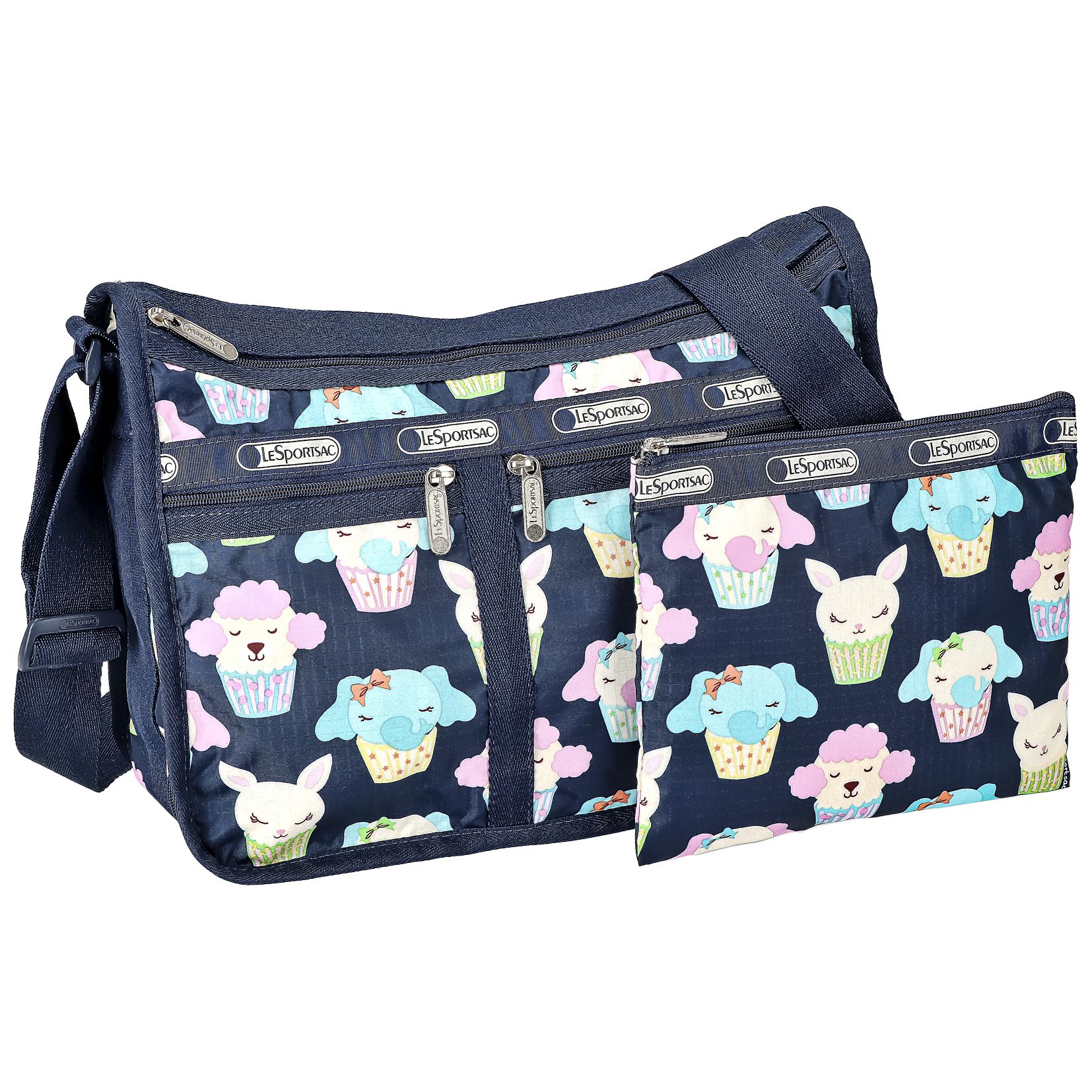 レスポートサック LeSportsac バッグ ショルダーバッグ 斜めがけバッグ 7507 P730 DELUXE EVERYDAY BAG デラックスエブリデイバッグ BABYCAKES BLUE ネイビー系マルチ